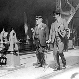 Bruce Ismay and Lord Pirrie inspecting Titanic 31dstMay 1911
